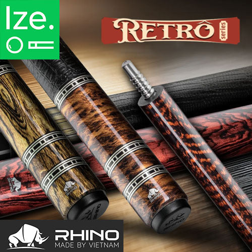 RHINO ライノ ビリヤード カーボンキュー 【RETRO】リザードエンボス加工マイクロファイバーレザーラップ