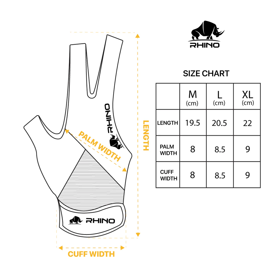RHINO ライノ ビリヤード グローブ 左利き用（右手装着）